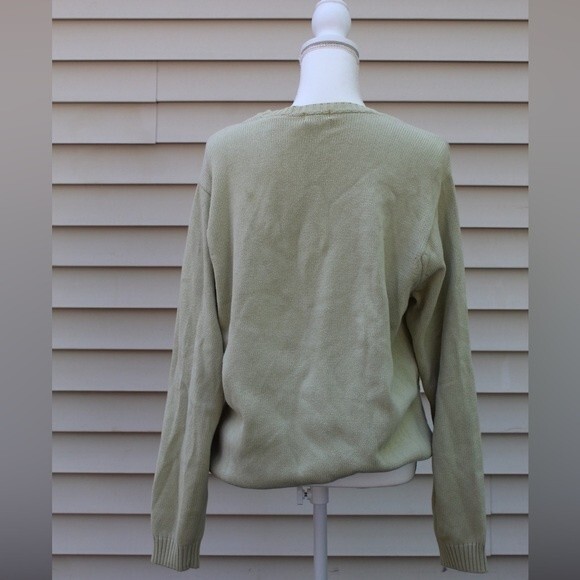 IZOD Olive/ Mint/ Green Vintage Oversized Unisex Sweater - Picture 4 of 7